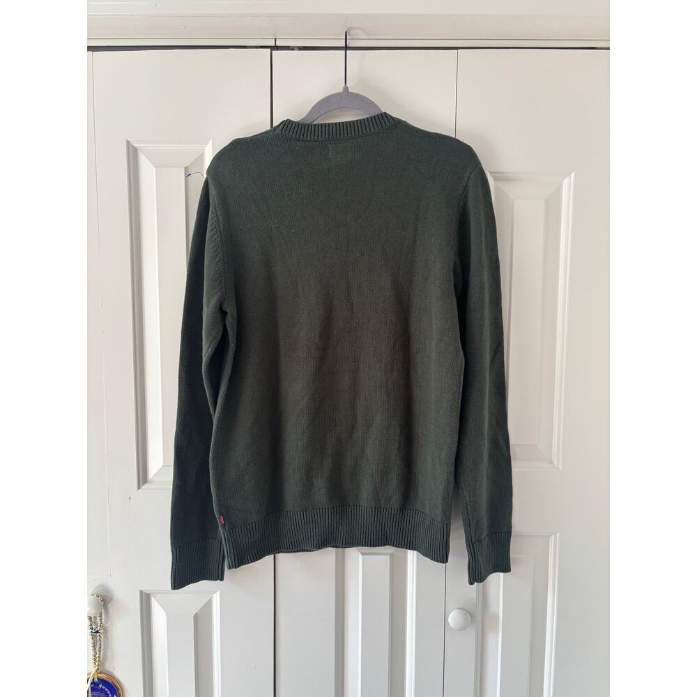 Levi’s Men’s Crewneck Sweater Medium Green Cotton Knit Pullover NWT MSRP $64.50 - Picture 4 of 5